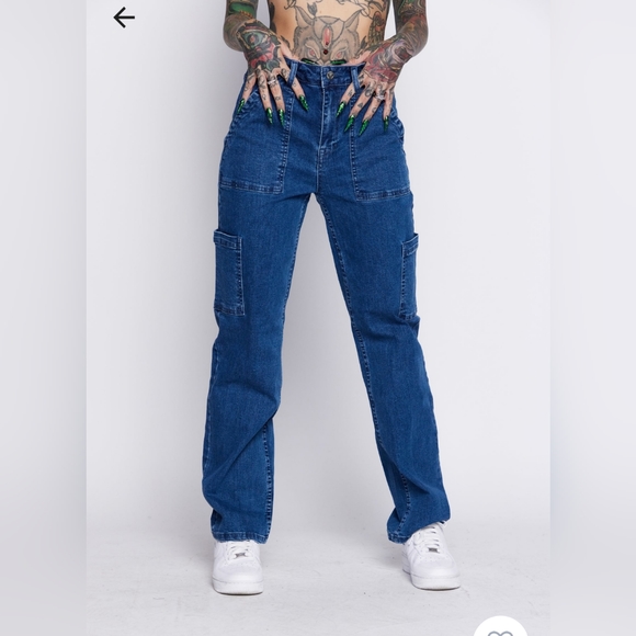 Broken Promises cargo jeans Bad Ass jeans!!! #Skaterjeans - Picture 6 of 16